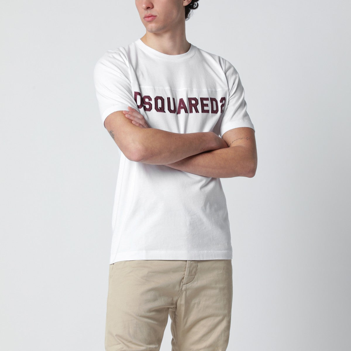 Dsquared2 White T-shirt with logo embroidery