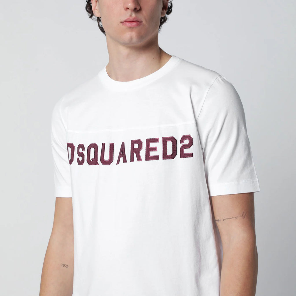 Dsquared2 White T-shirt with logo embroidery