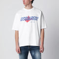 Dsquared2 White loose-fit T-shirt with logo print