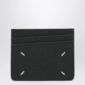 Maison Margiela Four Stitches Card Holder in Black Calf Leather