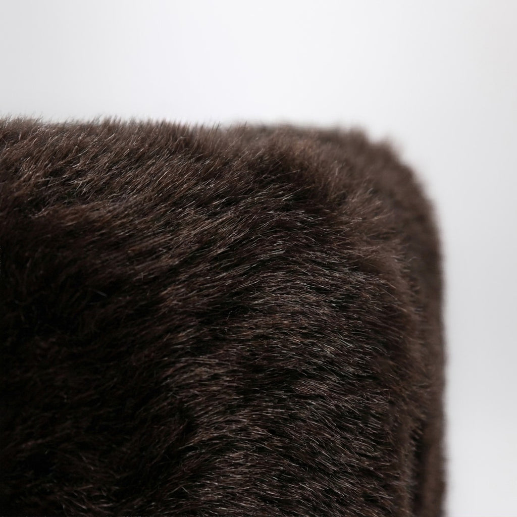 The Frankie Shop Ginevra brown faux fur scarf