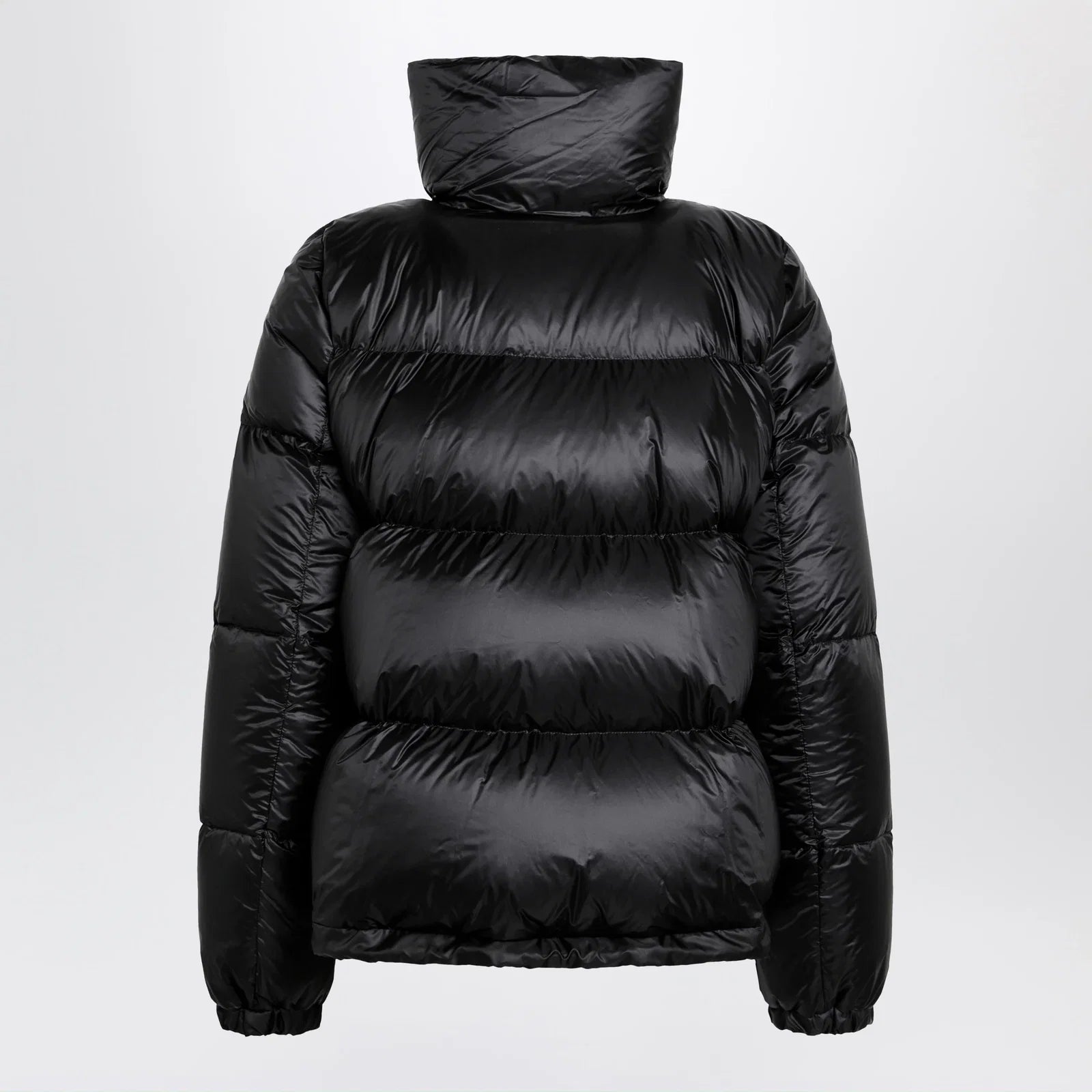 Sacai Black down jacket with asymmetrical zip