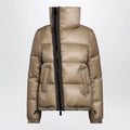 Sacai Beige down jacket with asymmetrical zip