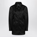 The Frankie Shop Black satin shirt dress