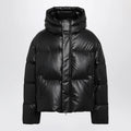 MM6 Maison Margiela Hooded down jacket in glossy leather black