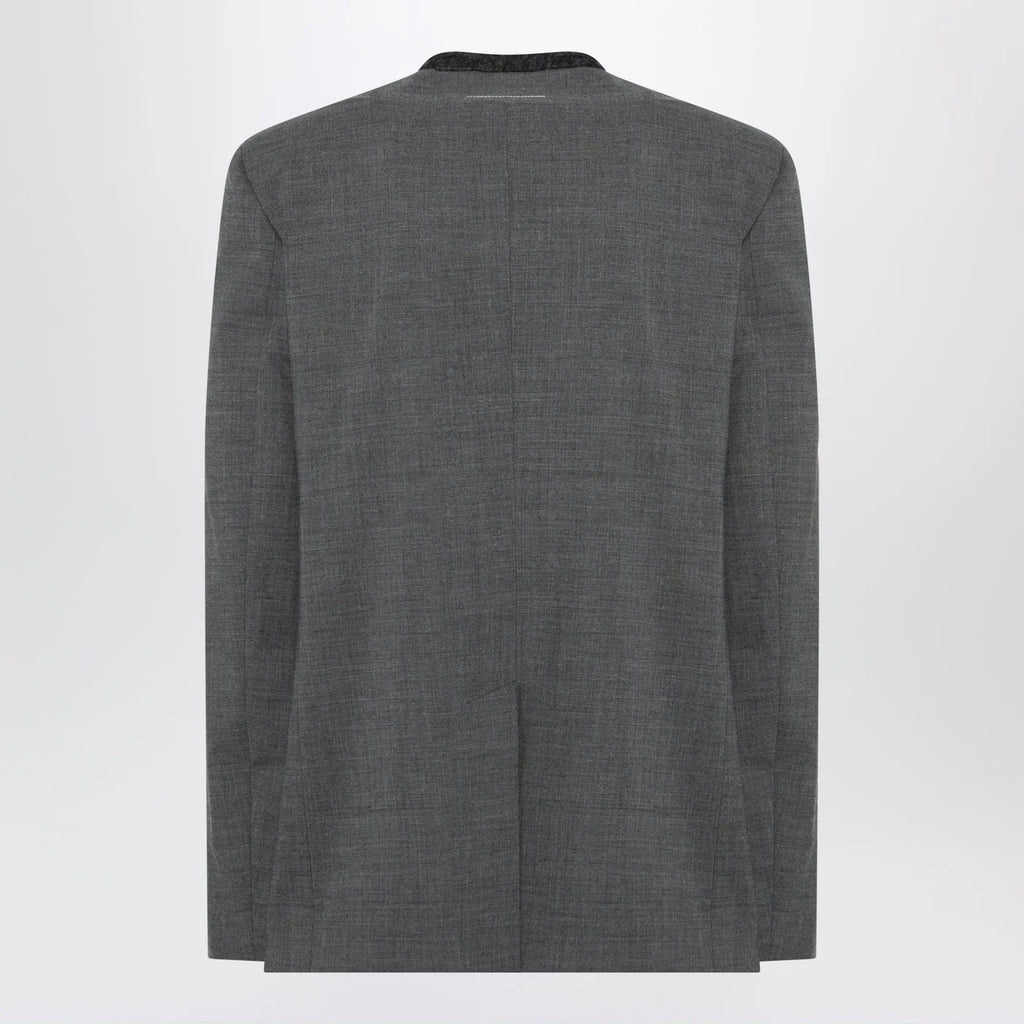 MM6 Maison Margiela Grey mélange wool-blend jacket