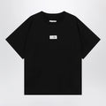 MM6 Maison Margiela Black cotton T-shirt with Numeric logo
