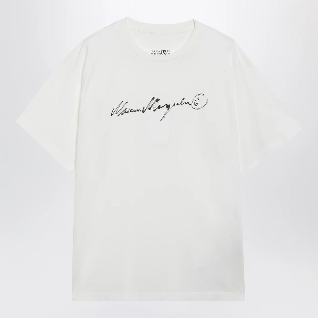 MM6 Maison Margiela White T-shirt with logo print