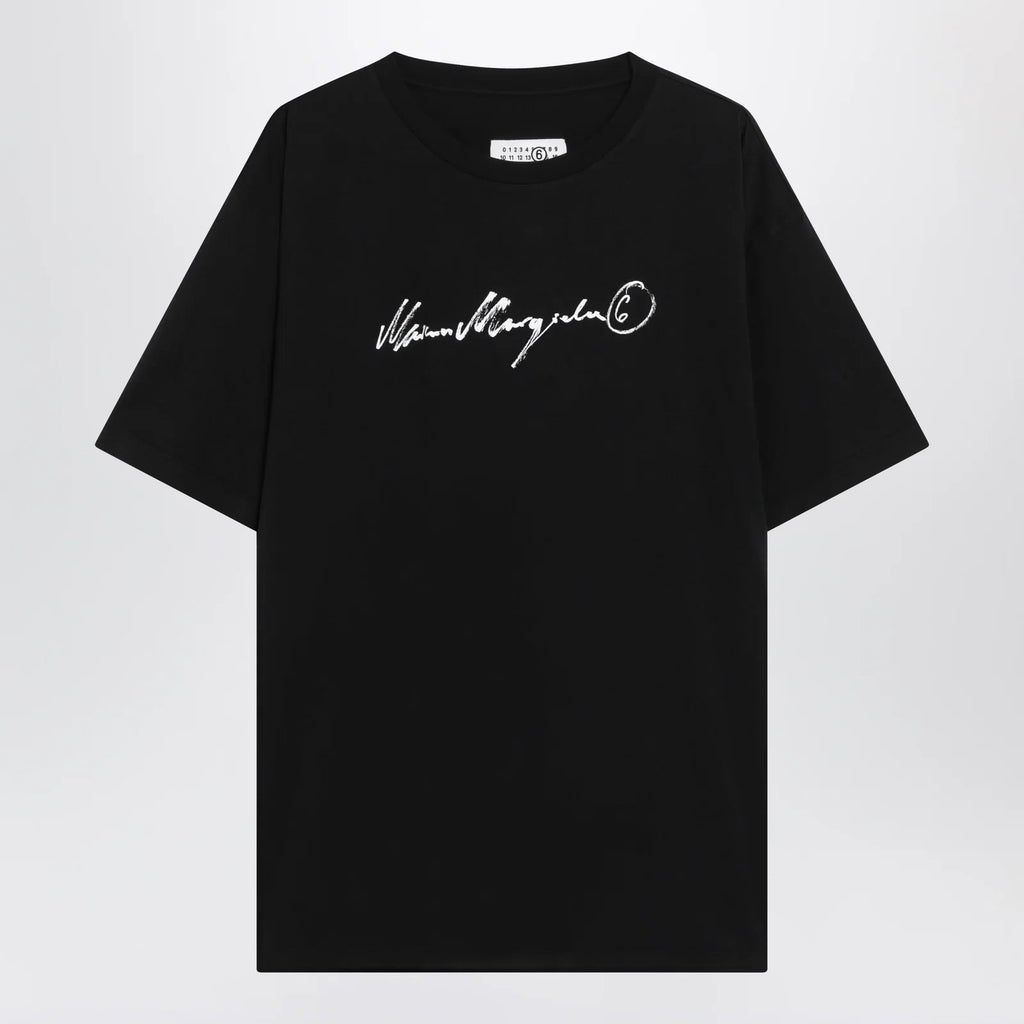 MM6 Maison Margiela Black T-shirt with logo print