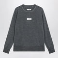 MM6 Maison Margiela Grey wool sweater with Numeric logo