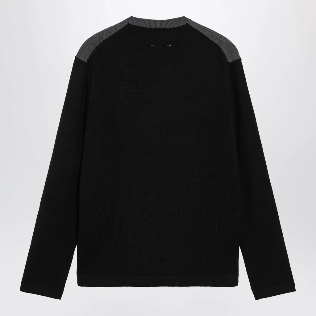 MM6 Maison Margiela Asymmetrical crewneck sweater in black and grey