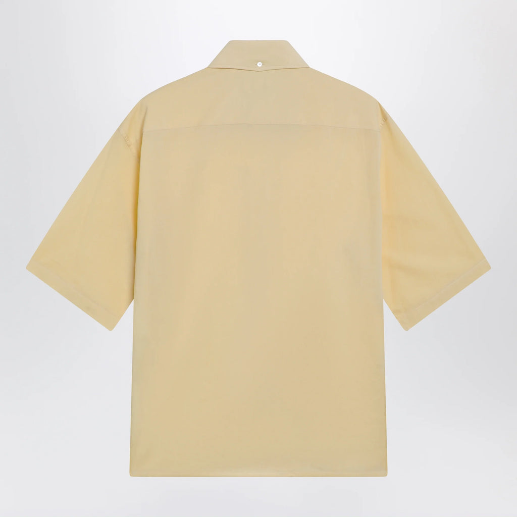 LEMAIRE Light yellow short-sleeve wool shirt