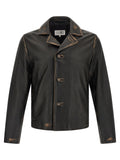 Mm6 Maison Margiela Antiqued Leather Jacket
