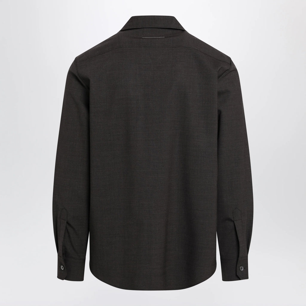 MM6 Maison Margiela Two-tone brown shirt in wool blend