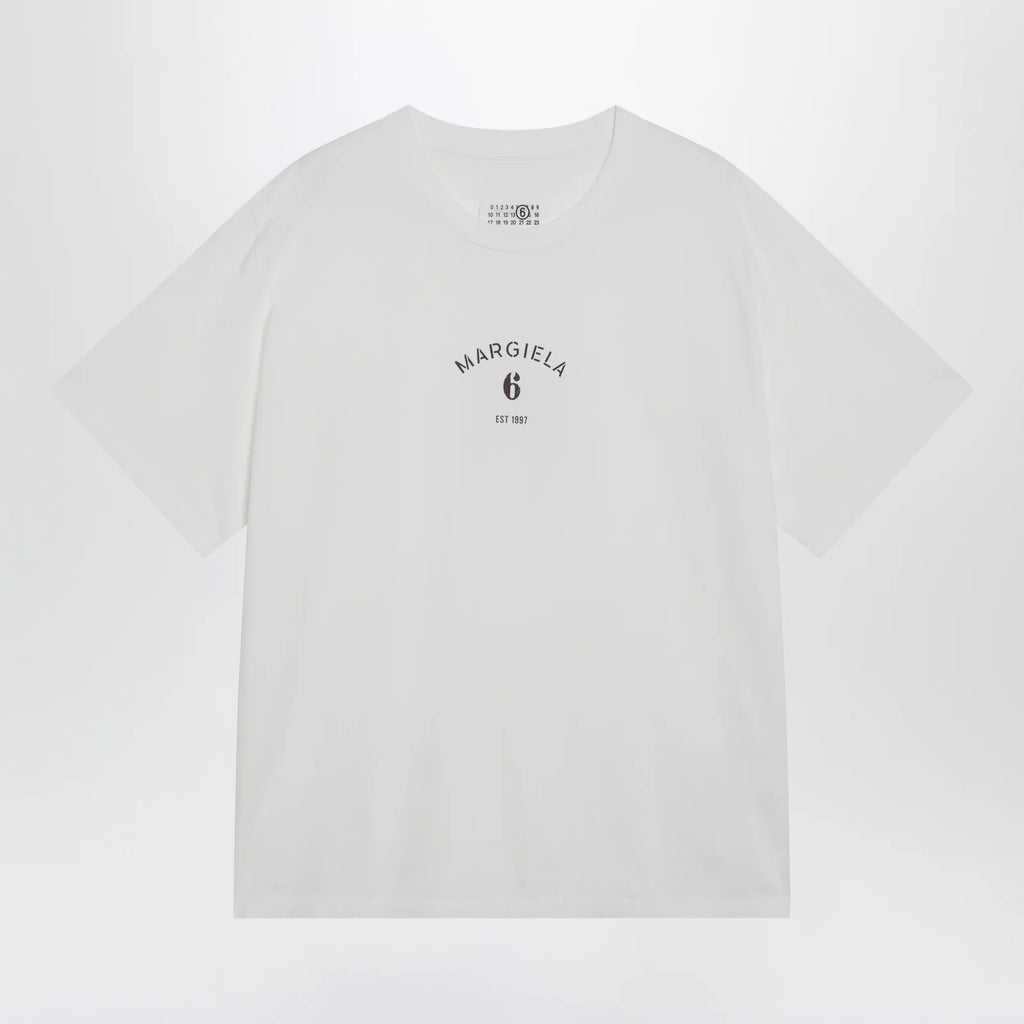 MM6 Maison Margiela White T-shirt with logo print