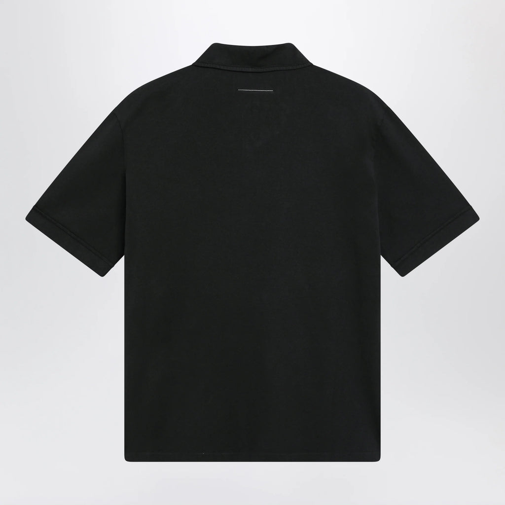 MM6 Maison Margiela Black cotton polo shirt