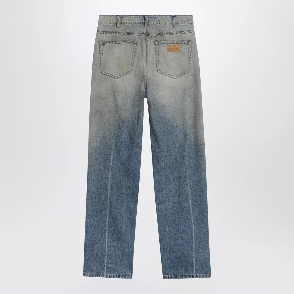 MM6 Maison Margiela Mid-blue washed-effect denim jeans