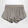 The Frankie Shop Beige checkered balloon shorts in a wool blend