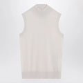 S Max Mara White turtleneck vest in wool