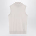 S Max Mara White turtleneck vest in wool