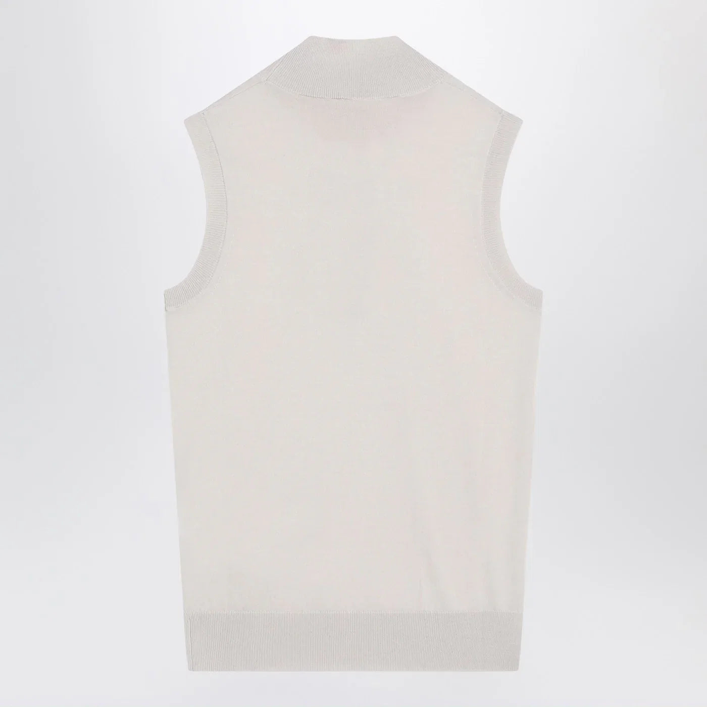 S Max Mara White turtleneck vest in wool