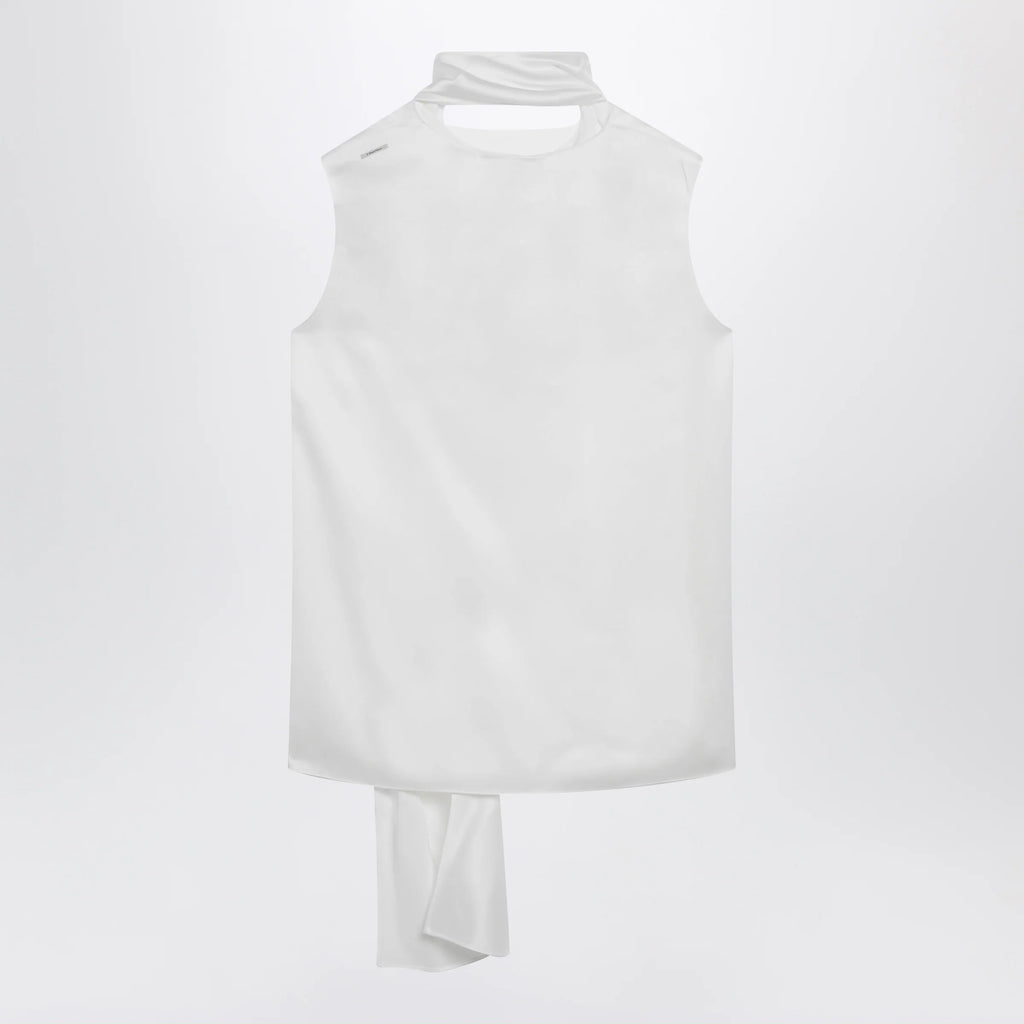 S Max Mara White silk satin top
