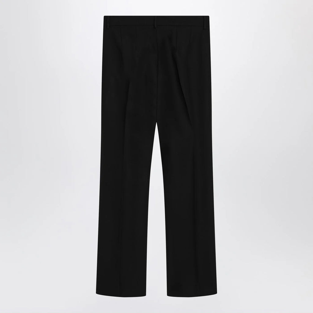 S Max Mara Black cotton-blend trousers