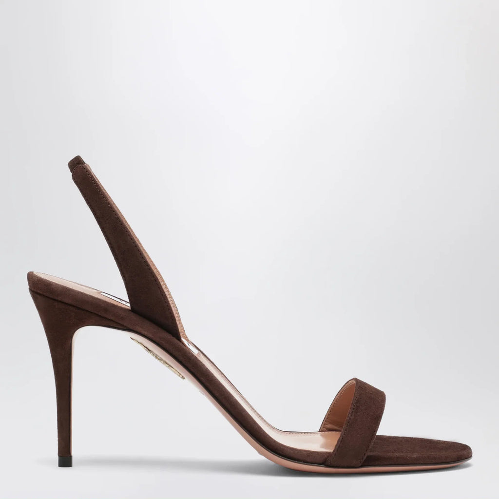 Aquazzura So Nude mid-heel sandals in Espresso