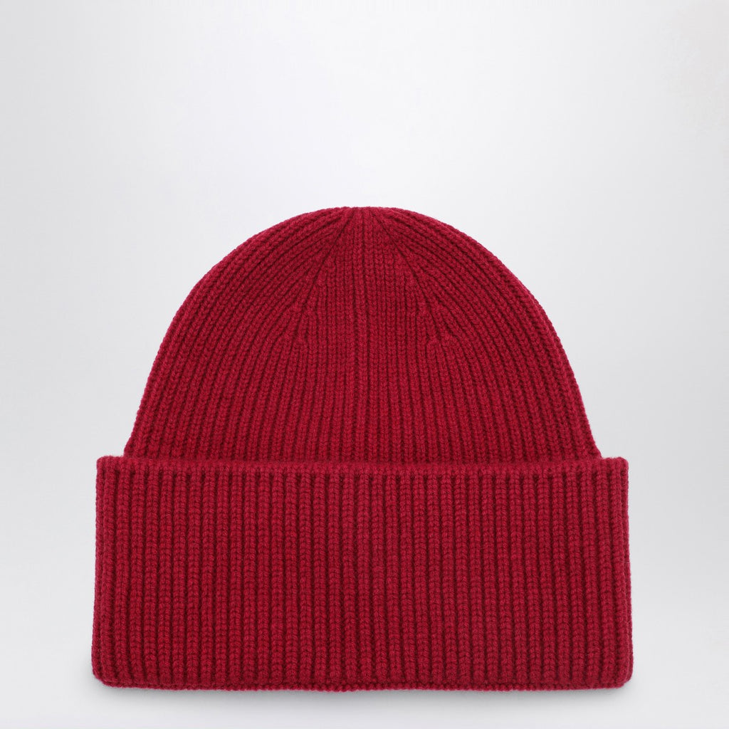 Destin Burgundy wool and cashmere beanie