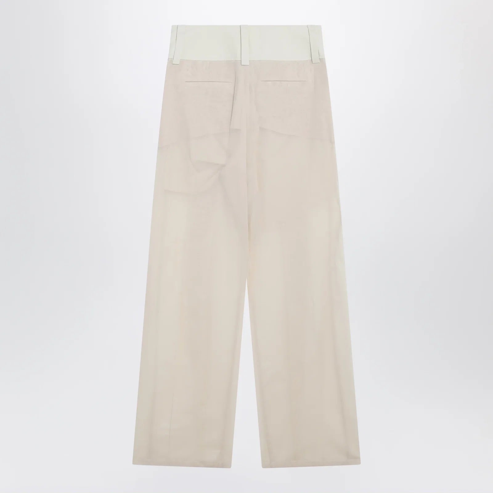 Sportmax Wide-leg trousers in ecru organza cotton voile
