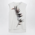 Sportmax White double-layer top in satin and tulle