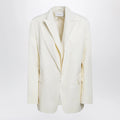 Sportmax Double-collar blazer in viscose blend, yellow