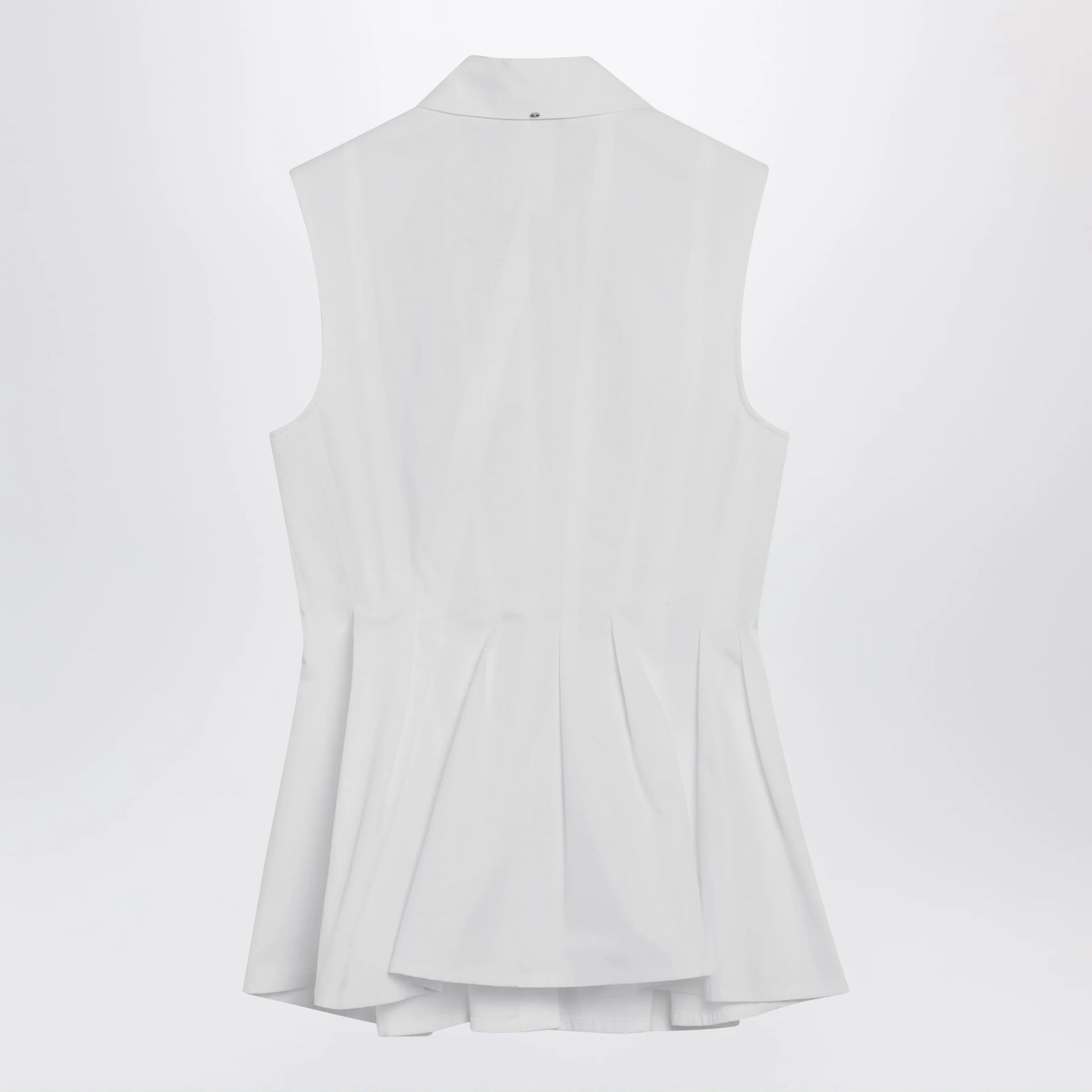 Sportmax Sleeveless shirt in optical white cotton canvas