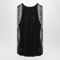 Sportmax Black mesh top with crystals
