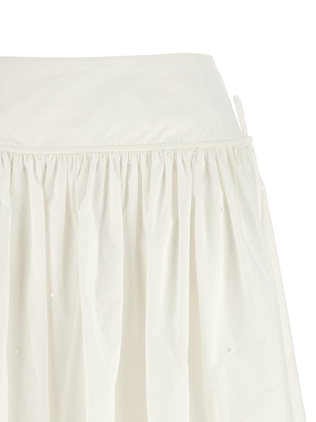 Self-Portrait Self Portrait White Cotton Embroidered Midi Skirt