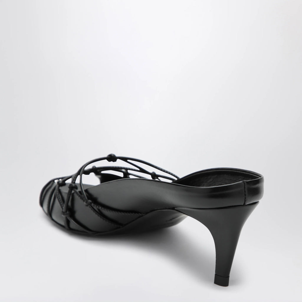 Jude Knotty black leather slide sandals