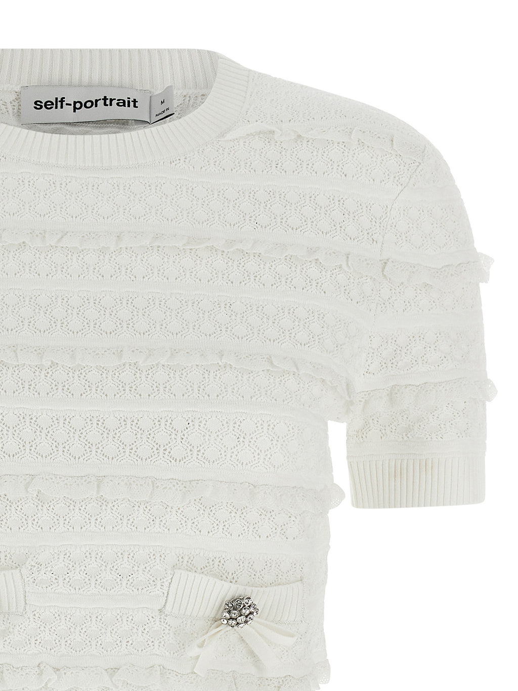 Self-Portrait Pointelle Knit Top