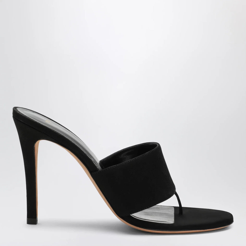 Jude Black nubuck leather thong sandals