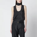 Durazzi Milano Dark grey silk tank top with scarf