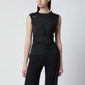 Durazzi Milano Black mélange tank top with braided details