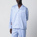 Tekla Light blue pajama shirt with white stripes