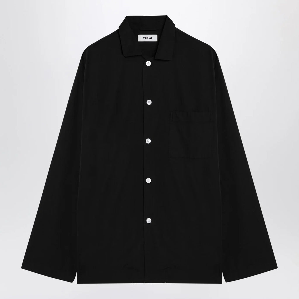 Tekla Black pyjama shirt