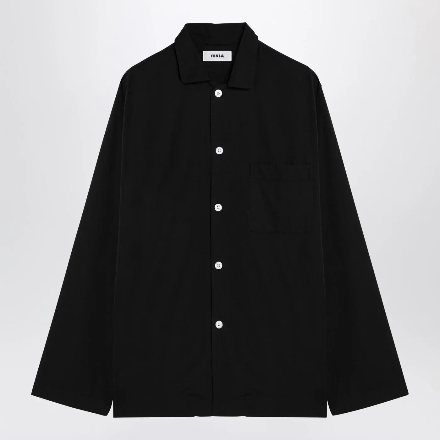 Tekla Black pyjama shirt