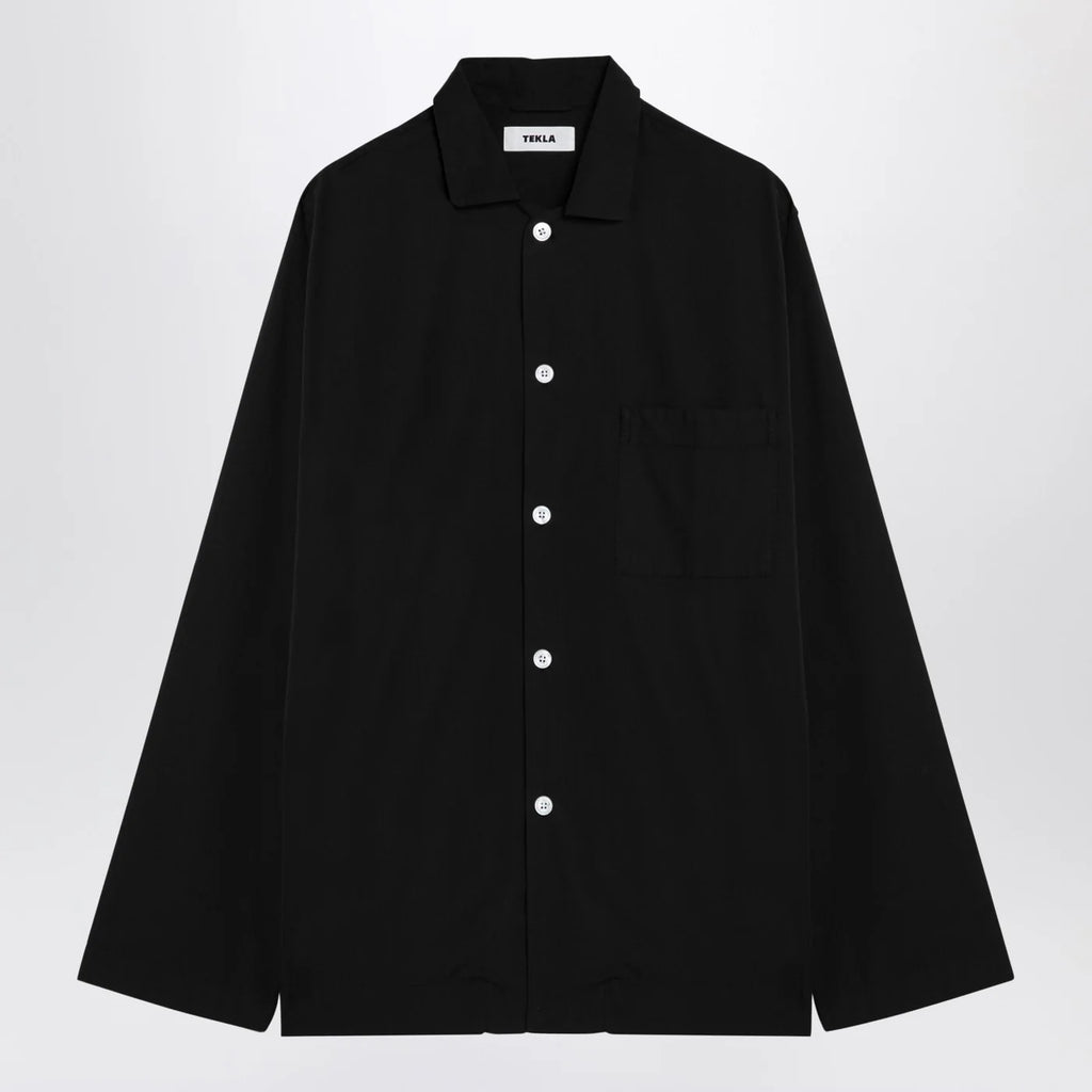 Tekla Black pyjama shirt