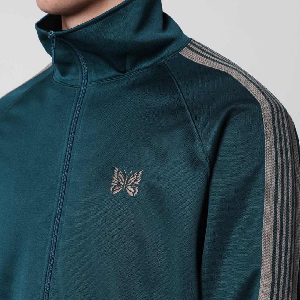 Needles Jacquard polyester track jacket with zip in green