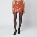 THE ANDAMANE Leather-effect mini skirt in tan