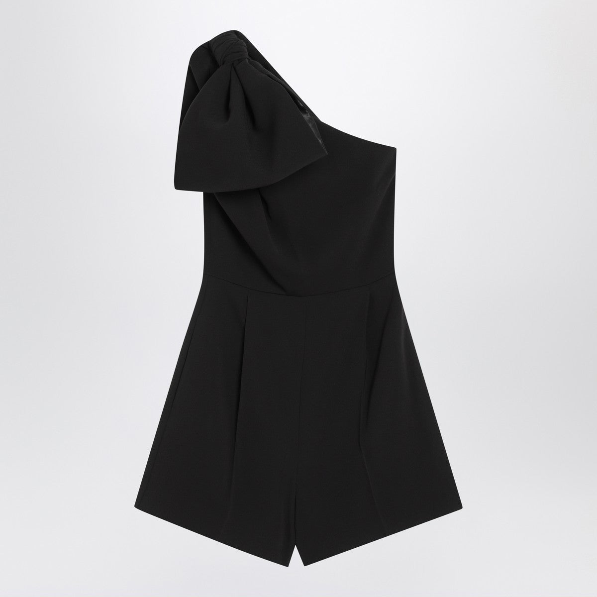 Max Mara Pianoforte One-shoulder short jumpsuit in black cady