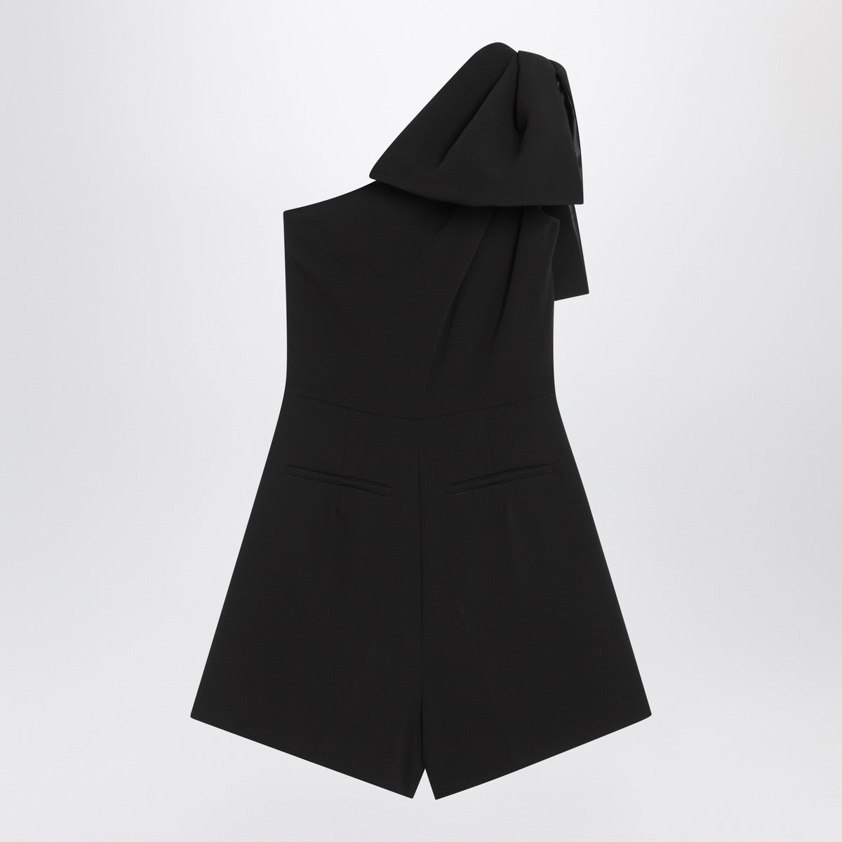 Max Mara Pianoforte One-shoulder short jumpsuit in black cady