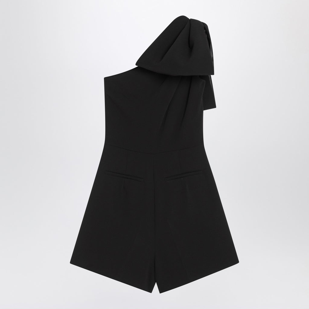 Max Mara Pianoforte One-shoulder short jumpsuit in black cady