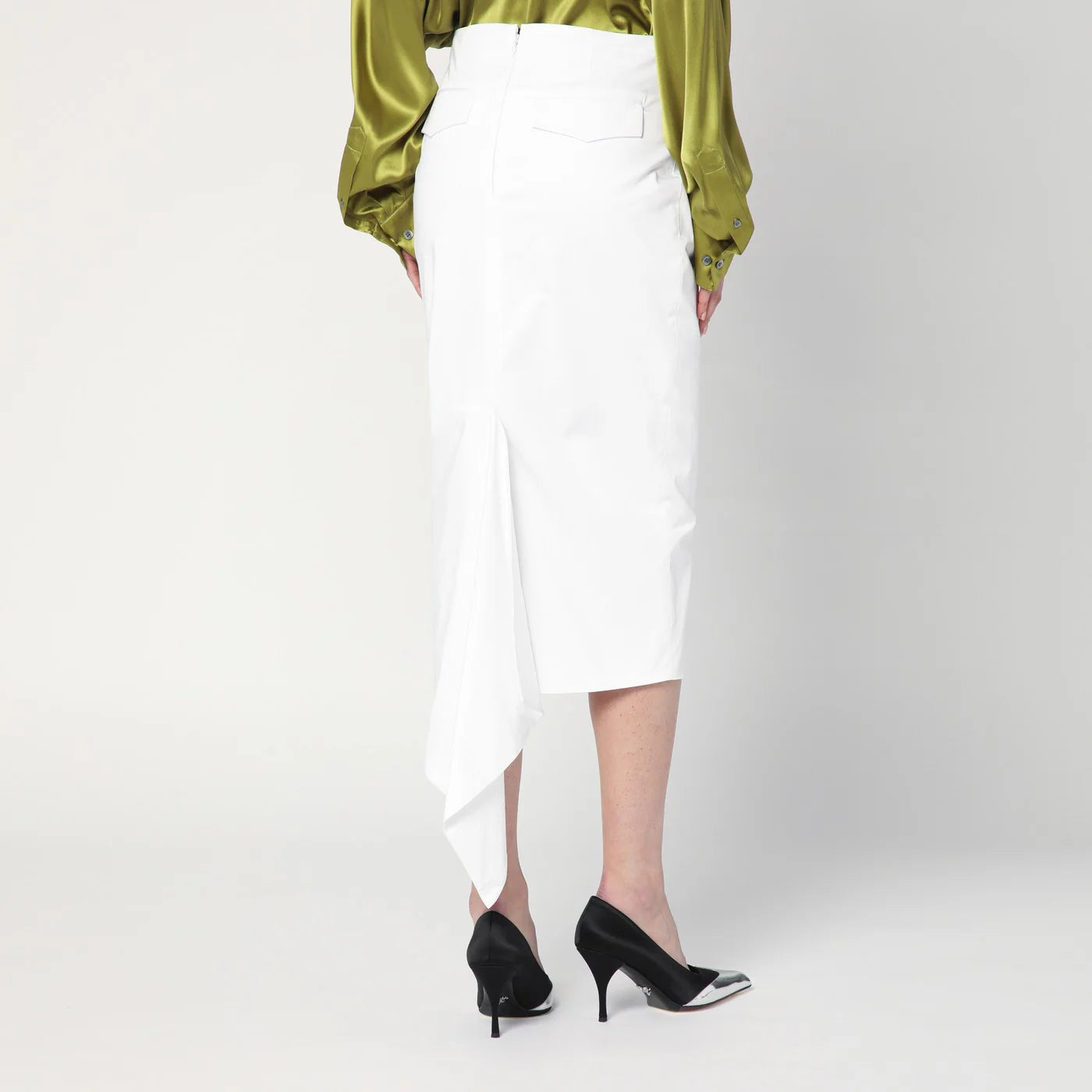 TheLatest White cotton midi skirt